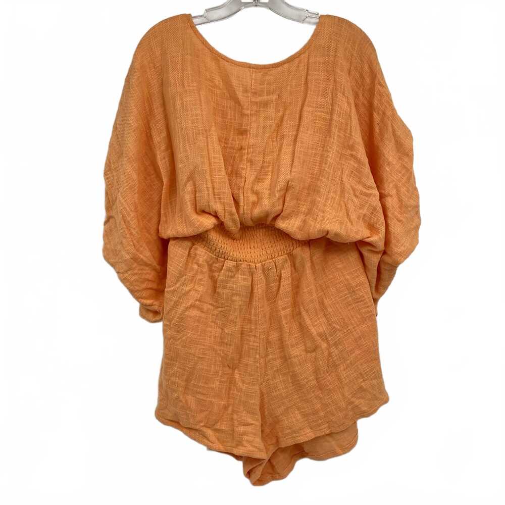 Free People Orange Pietro Cowl Back Cotton Romper | Women’s M